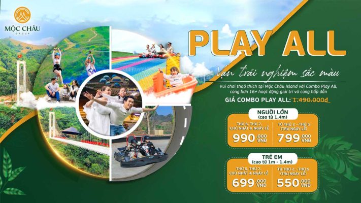 Combo "PLAY ALL" tại Mộc Châu Island - Trọn Trải nghiệm siêu quần thể vui chơi giải trí đầy màu sắc