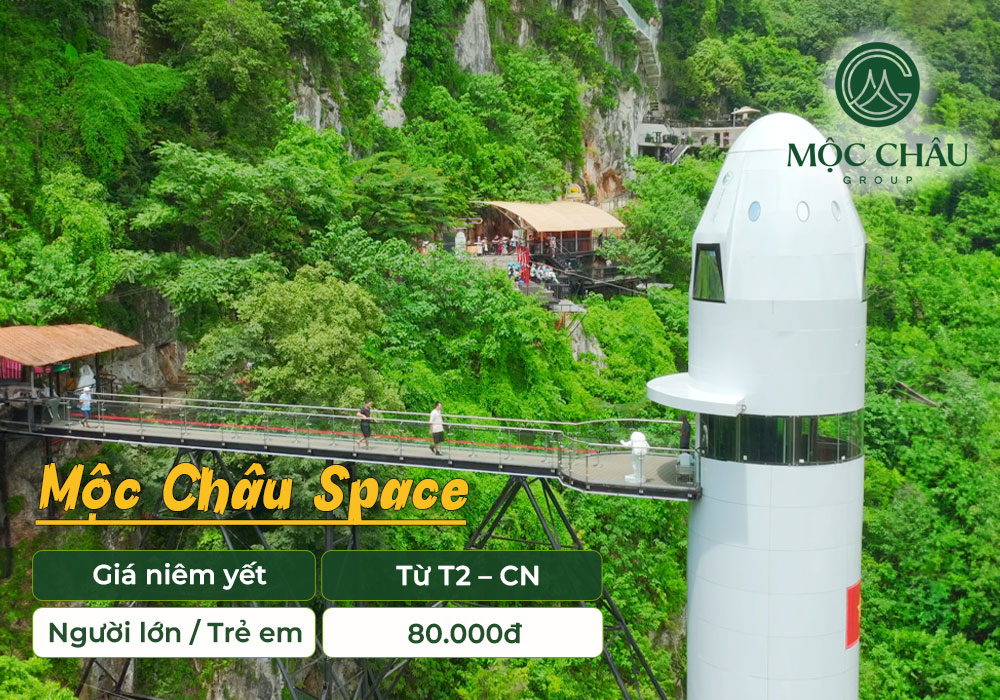 Mộc Châu Space với thiết kế như một con tàu vũ trụ bay giữa lòng cao nguyên.